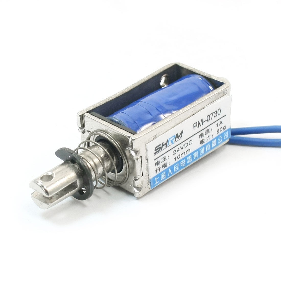 RM-0730 DC24V 1A 80g/10mm Pull Push Linear Motion Solenoid Electromagnet
