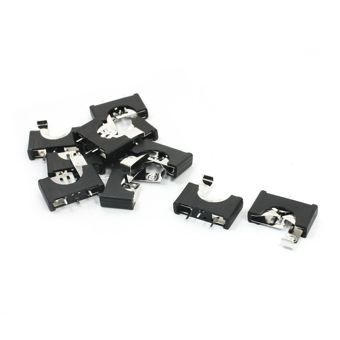 10 Pcs Plastic Shell CR2025 Lithium Coin Cell Button Battery Holder Socket