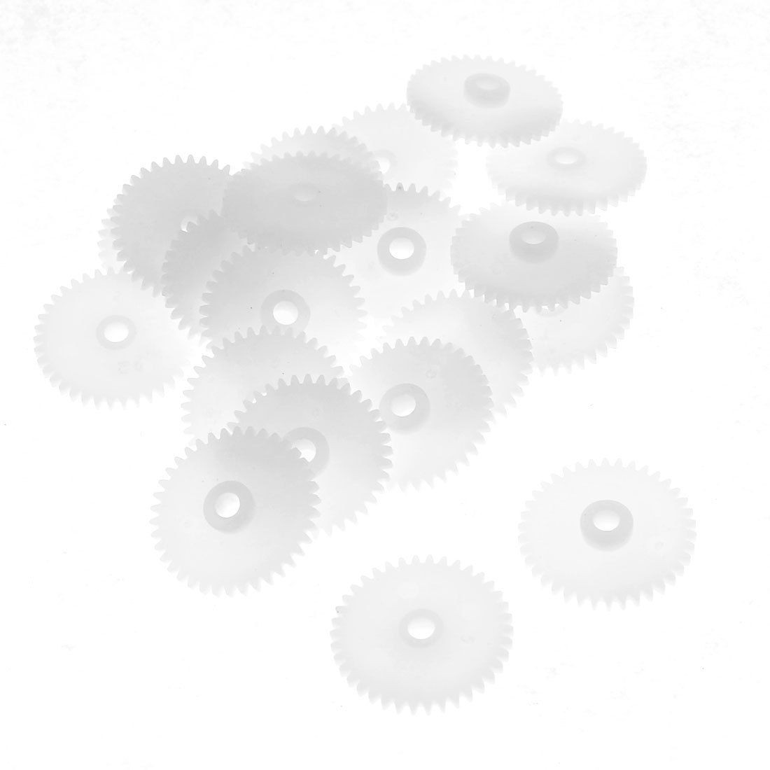 20 Pcs White Plastic 20mm x 1.5mm 20mm Diameter Toothed Gear Wheels