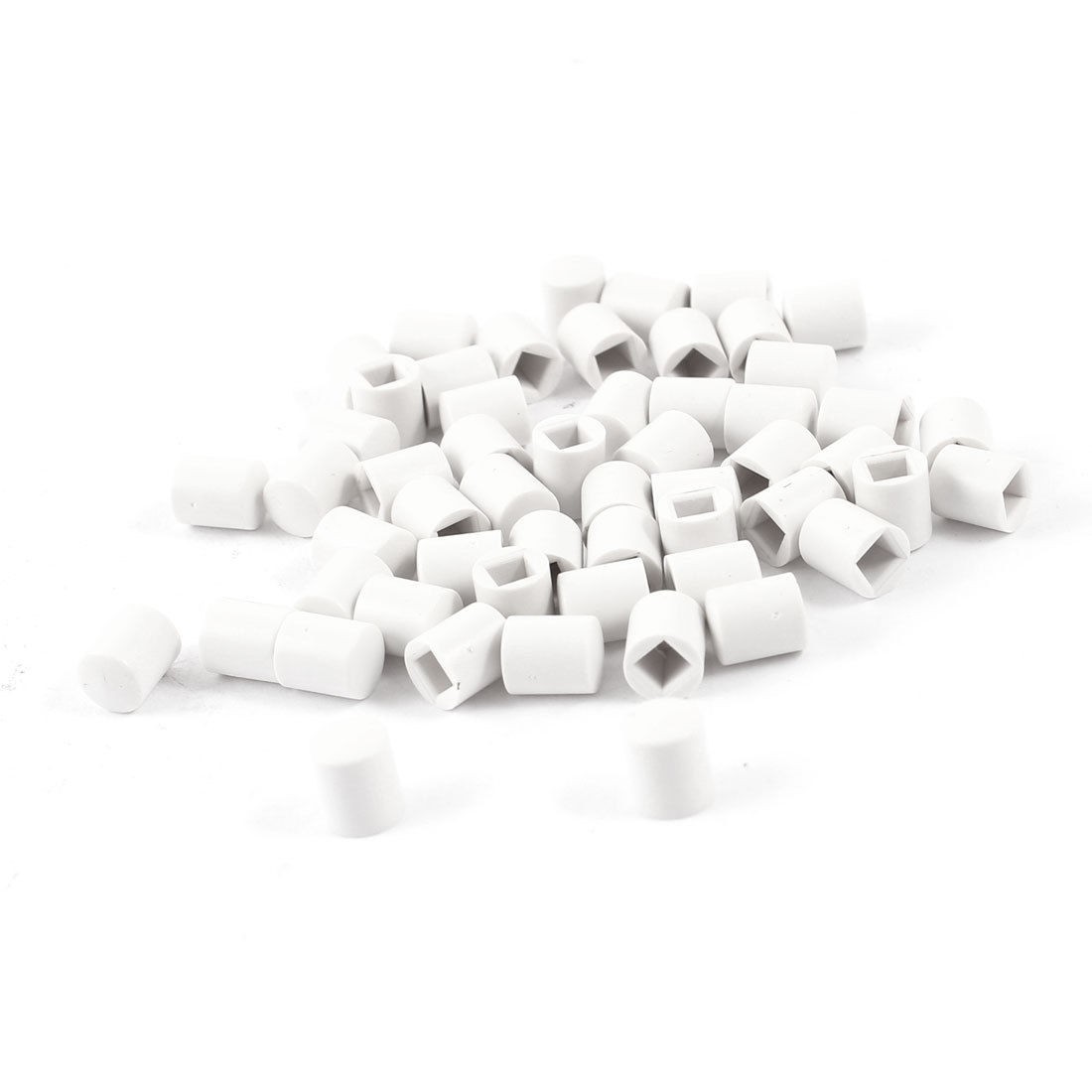 55 Pcs Round Mini Micro Pushbutton Caps Keycaps Covers Protector White