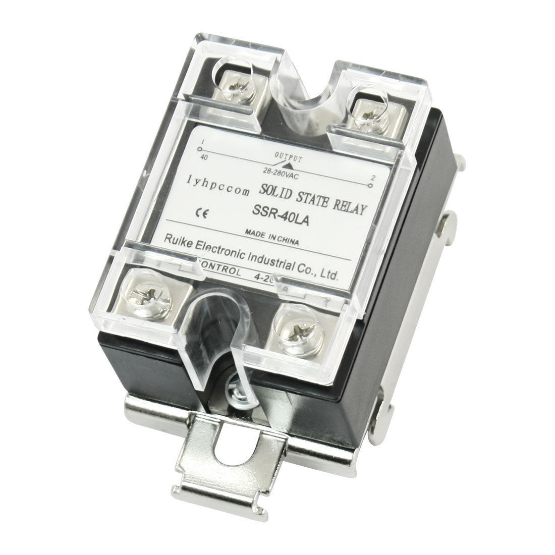 4-20mA to AC28-280V 40A 1 Phase Solid State Relay w 35mm DIN Rail Mount Bracket