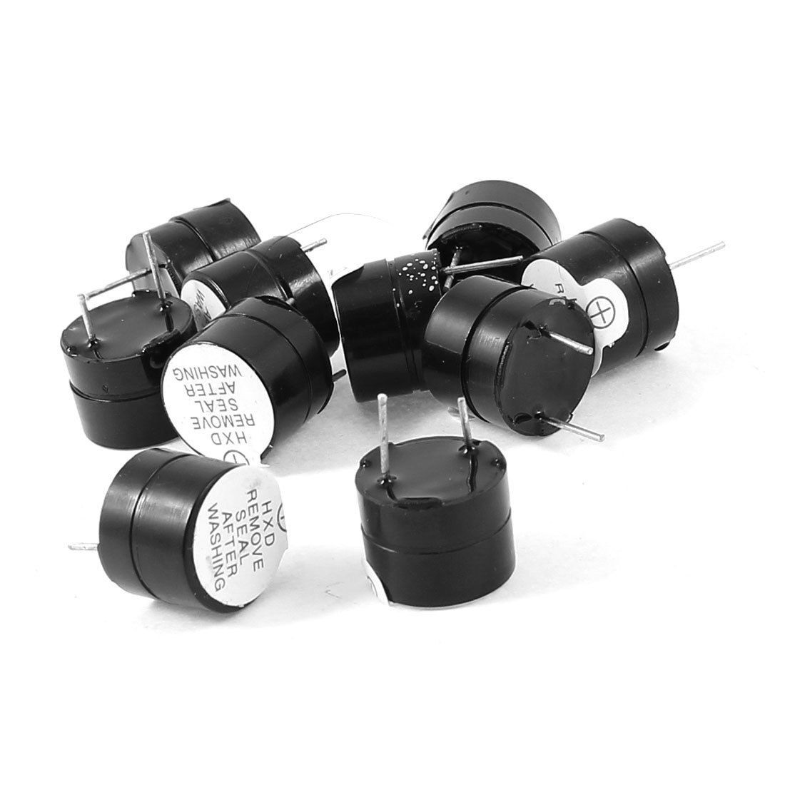10pcs DC 24V Industrial Electronic Continuous Sound Buzzer Black 12x10mm