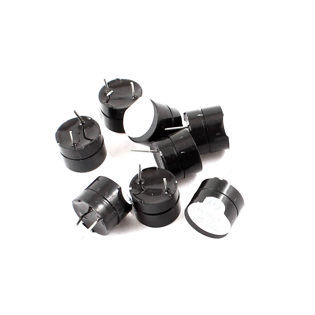8pcs Black Industrial Electronic Continuous Sound Buzzer DC5V 12x9.5mm