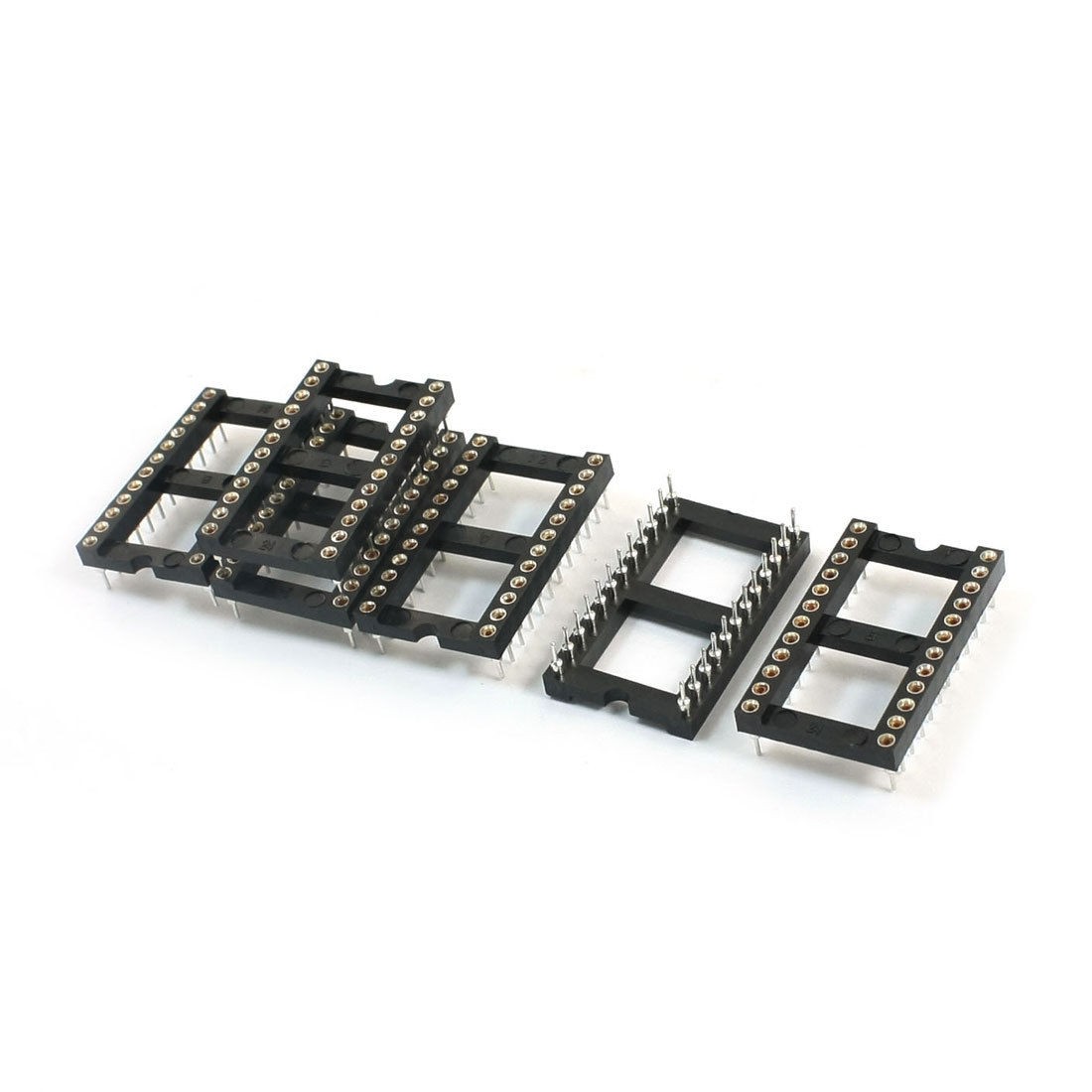 6 Pcs 2.54mm Pitch 24 Pin Double Row DIP IC Socket Swapping Adapter