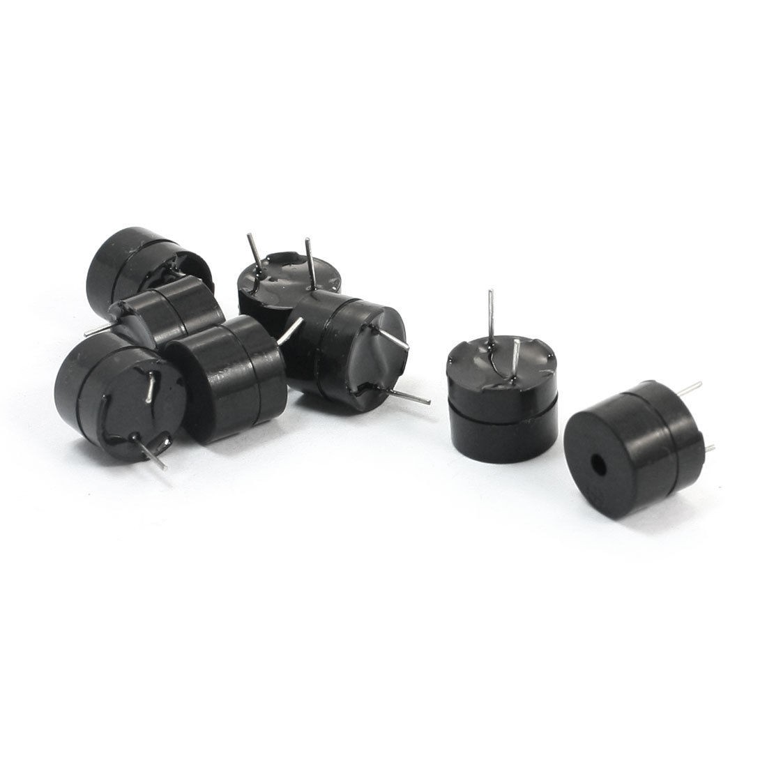 DC3V Continuous Sound Cylinder Black Plastic Active Electronic Alarm Buzzer 8Pcs