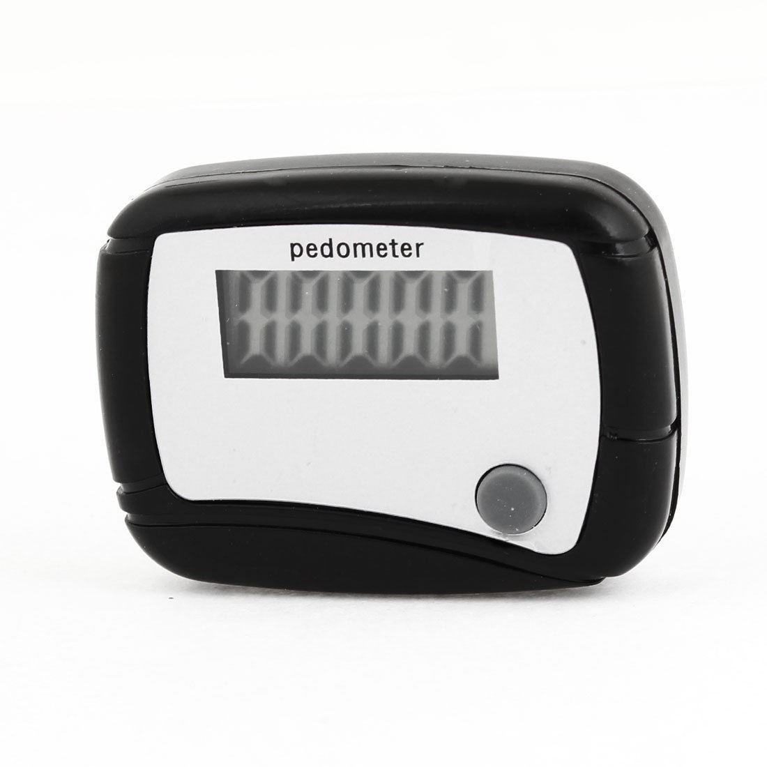 Black Gray Plastic Electronic Digital Step Counter Pedometer w Clip