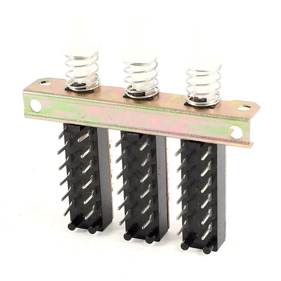 AC 110V-220V 3A DC 12V-60V 6A 4PDT Locking 3 Keys Pushbutton Push Button Switch