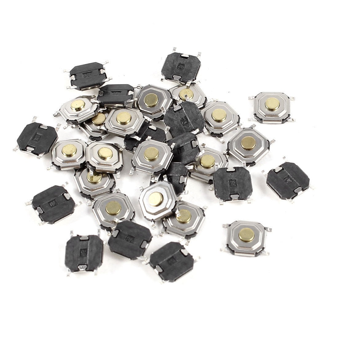 30 Pcs 4x4x1.5mm SMD Momentary 4 Pin Tact Tactile Micro Switch DC 12V 0.2A
