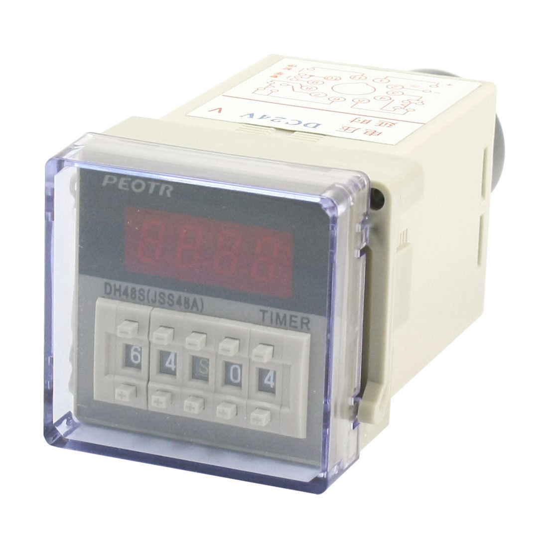 DC 24V 2NO 2NC 1min-99h99min 1s-99min99s 0.01s-99.99s Delay Timer Relay DH48S