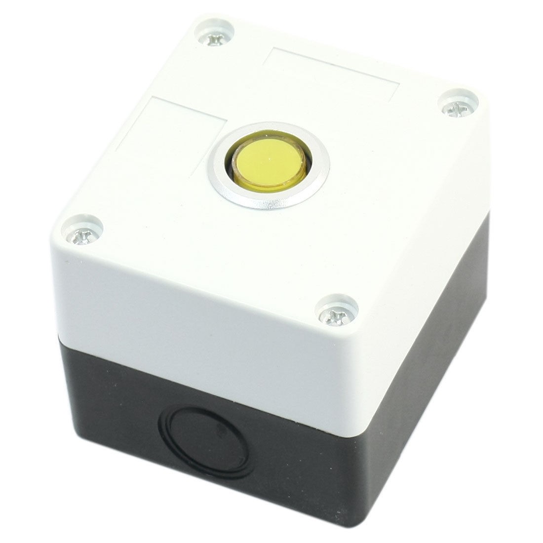 12V 2-Pin Rectangle Plastic Yellow Signal Indicator Light Pilot Lamp w Box