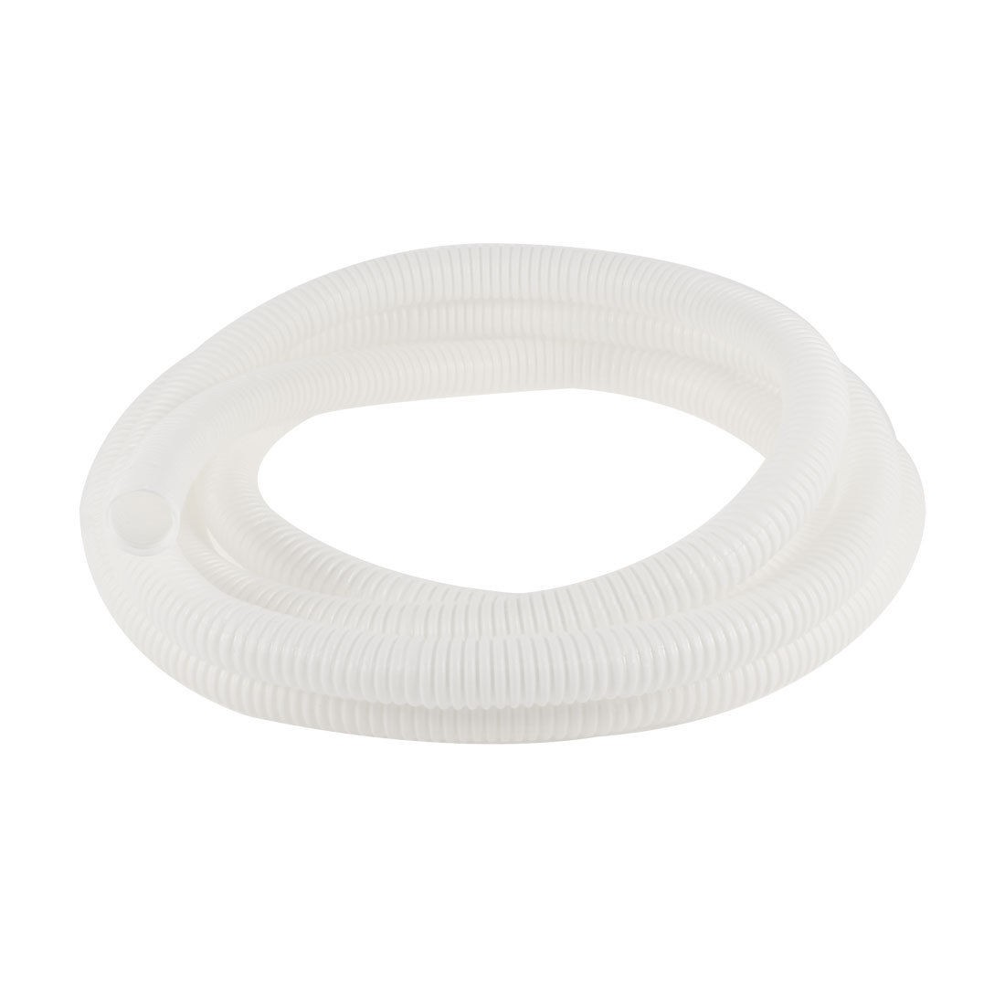 White Plastic 18mm x 20mm Corrugated Wire Tubing Convoluted Tube 3 Meters