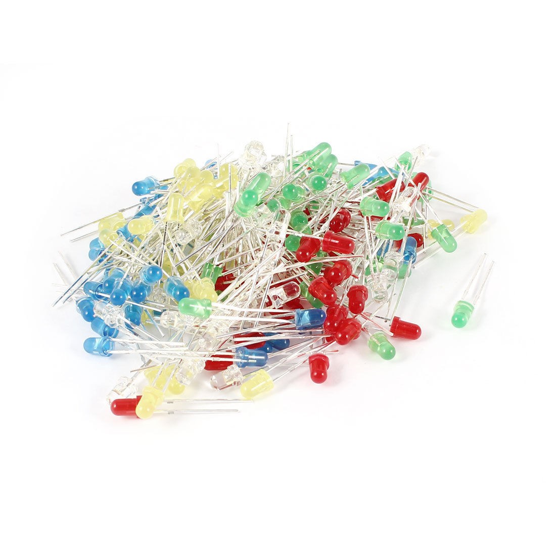200 Pcs Straw Hat 3mm Red Green Yellow White Blue LED Bulb Light Emitting Diodes