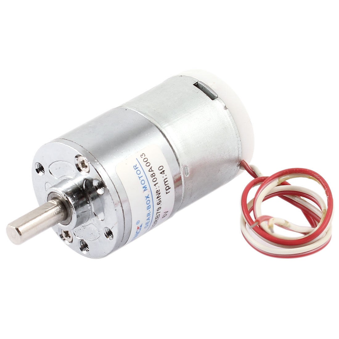 DC 6V 3500RPM Speed 2 Wires Connector Cylinder Metal Electric Gearbox Gear Motor