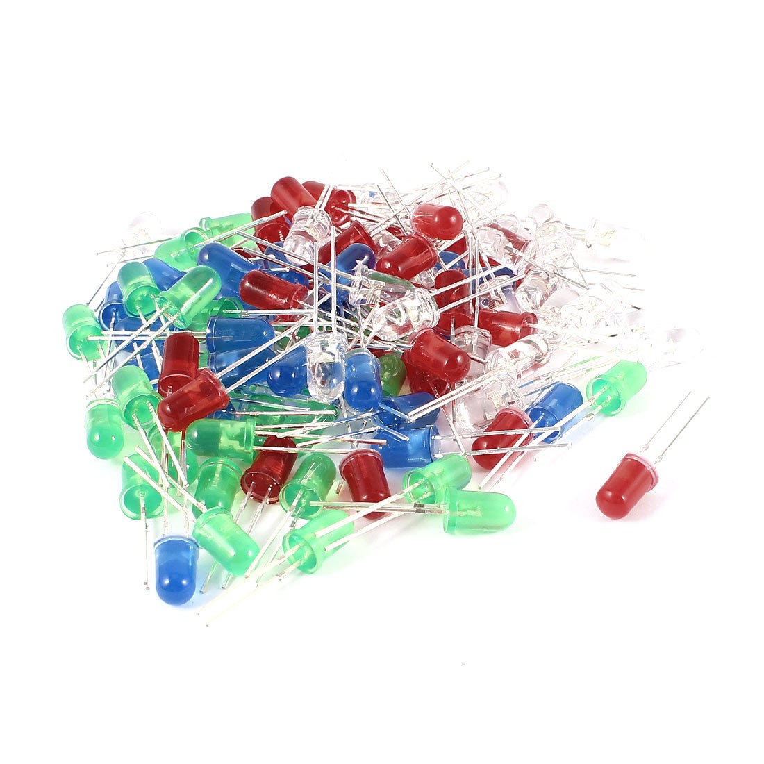 100 Pcs Straw Hat 5mm Red Green White Blue LED Bulbs Lamp Light Emitting Diodes