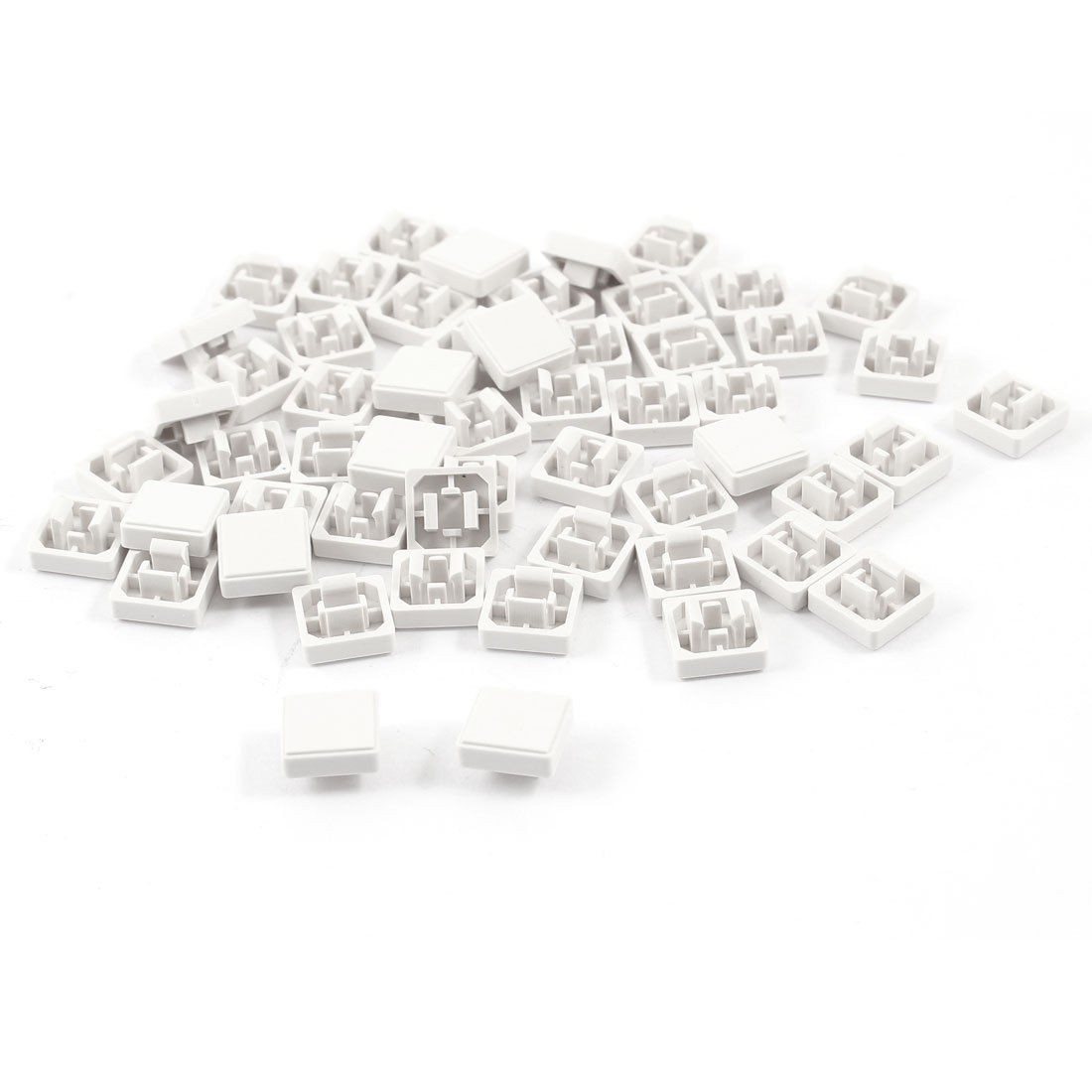 55 Pcs Square Tactile Button Caps Covers Protector White for 12mmx12 Tact Switch