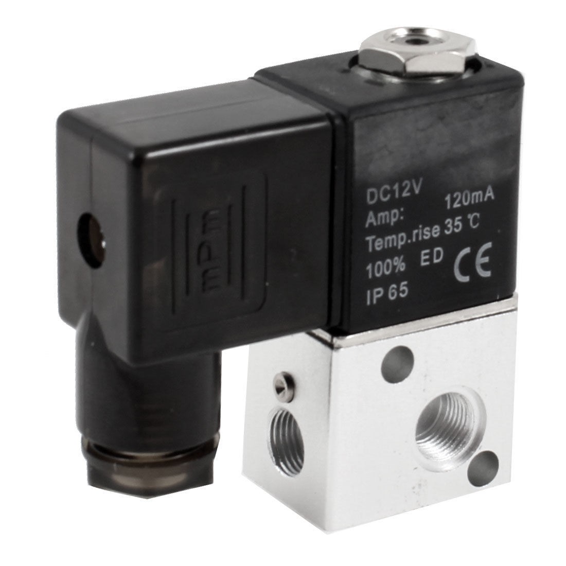 Direct Drive Type 2 Position 3 Way Gas Air Solenoid Valve DC 12V 120mA