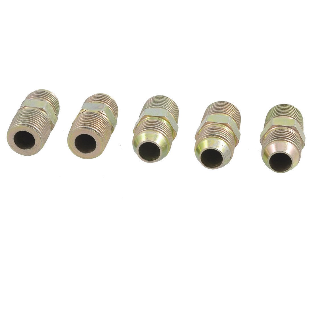 5 Pcs 3 8" to 3 8" PT Equal Thread Pipe Fittings Hex Nipples Connectors