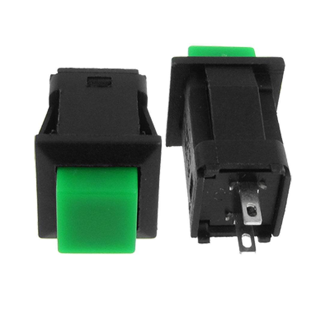 5 Pcs Green Cap Square Momentary N/O OFF-(ON) Car Boat 3V/6V/9V/12V Push Switch