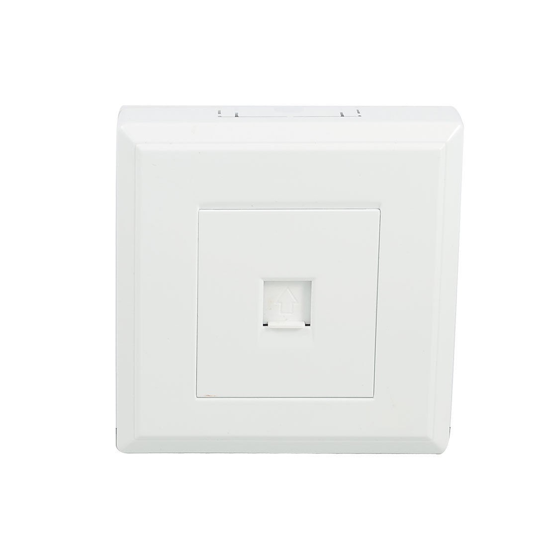 White Single Gang RJ11 6P2C Telephone Outlet Socket Wall Plate Panel 16A 250V AC