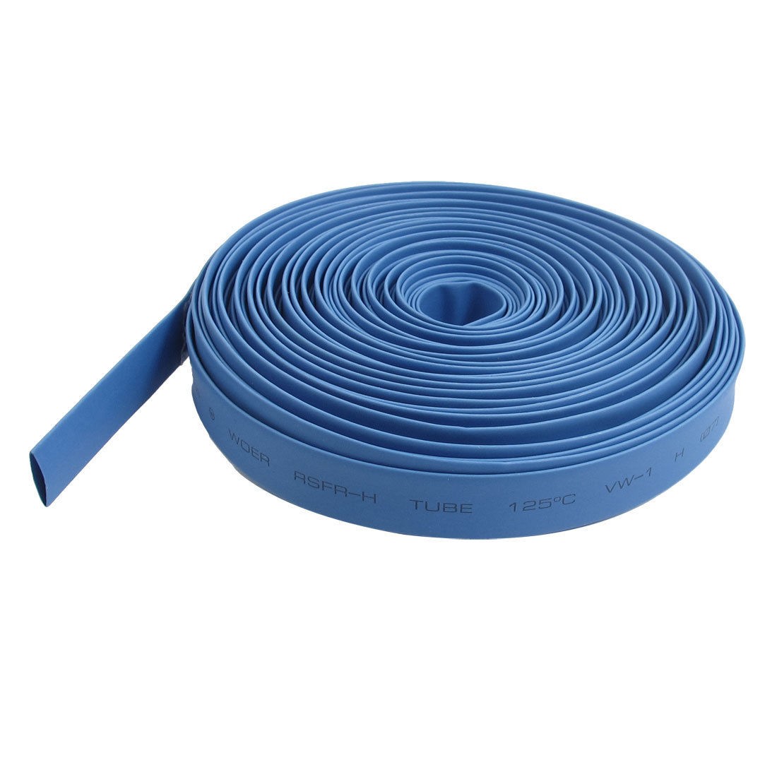 Ratio 2:1 7mm Dia Blue Polyolefin Heat Shrinkable Tube 10M Long