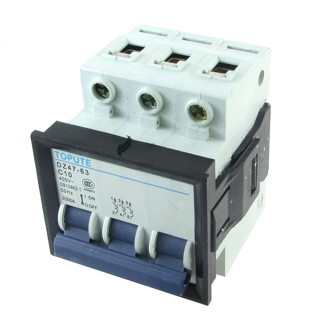AC 400V 10A 3P Miniature Mini Circuit Breaker DZ47-63 C10
