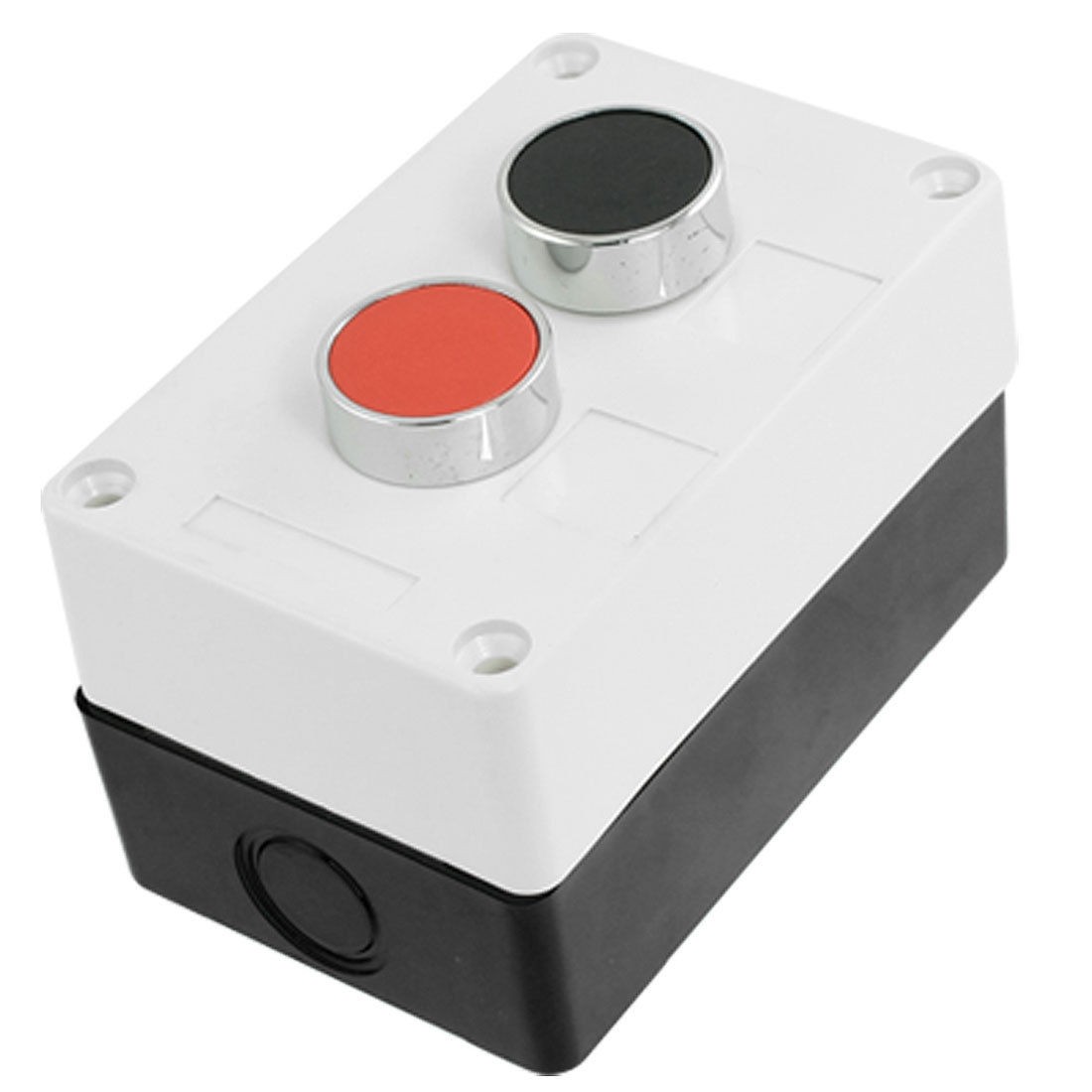 Black Red Sign Momentary Push Button Switch Control Station Box Non Lock 1 NO NC