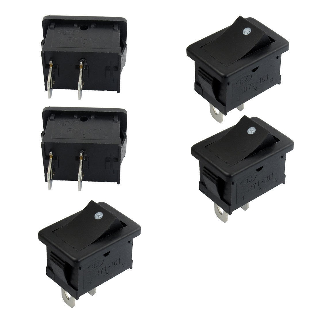 5 x SPST On/Off Black Latching Push Button Switches AC 6A/250V 10A/125V