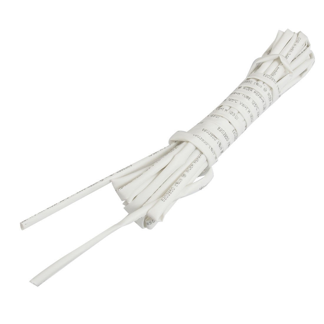 Ratio 2:1 3mm Dia White Polyolefin Heat Shrinkable Tube 4M Long