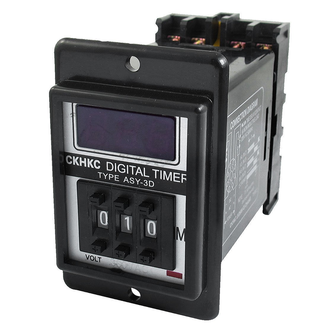AC 380V Power on Digital Time Relay 1-999 Minutes 999M 8 Pins ASY-3D w Socket