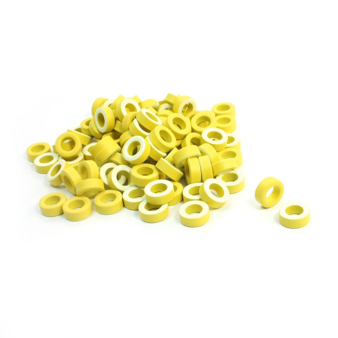 100 Pcs 13mmx7mmx5mm Power Transformer Toroid Cores Ferrite Ring Magnet Yellow