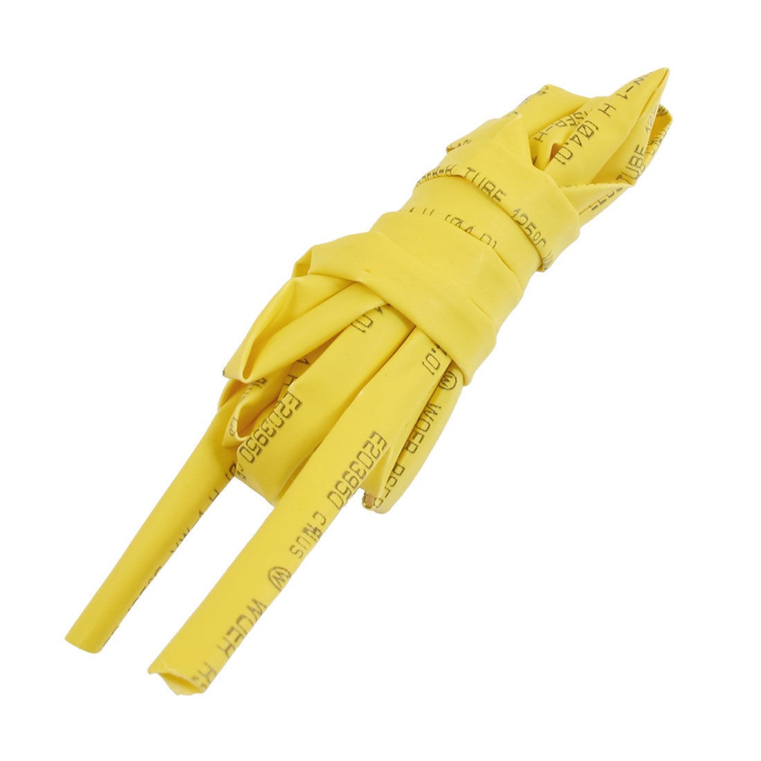 Ratio 2:1 4mm Dia Yellow Polyolefin Heat Shrinkable Tube 2M 6.6Ft