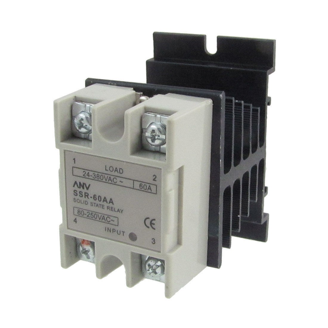 Single Phase Solid State Relay SSR 60A 80-250V AC 24-380V AC w Aluminum heatsink