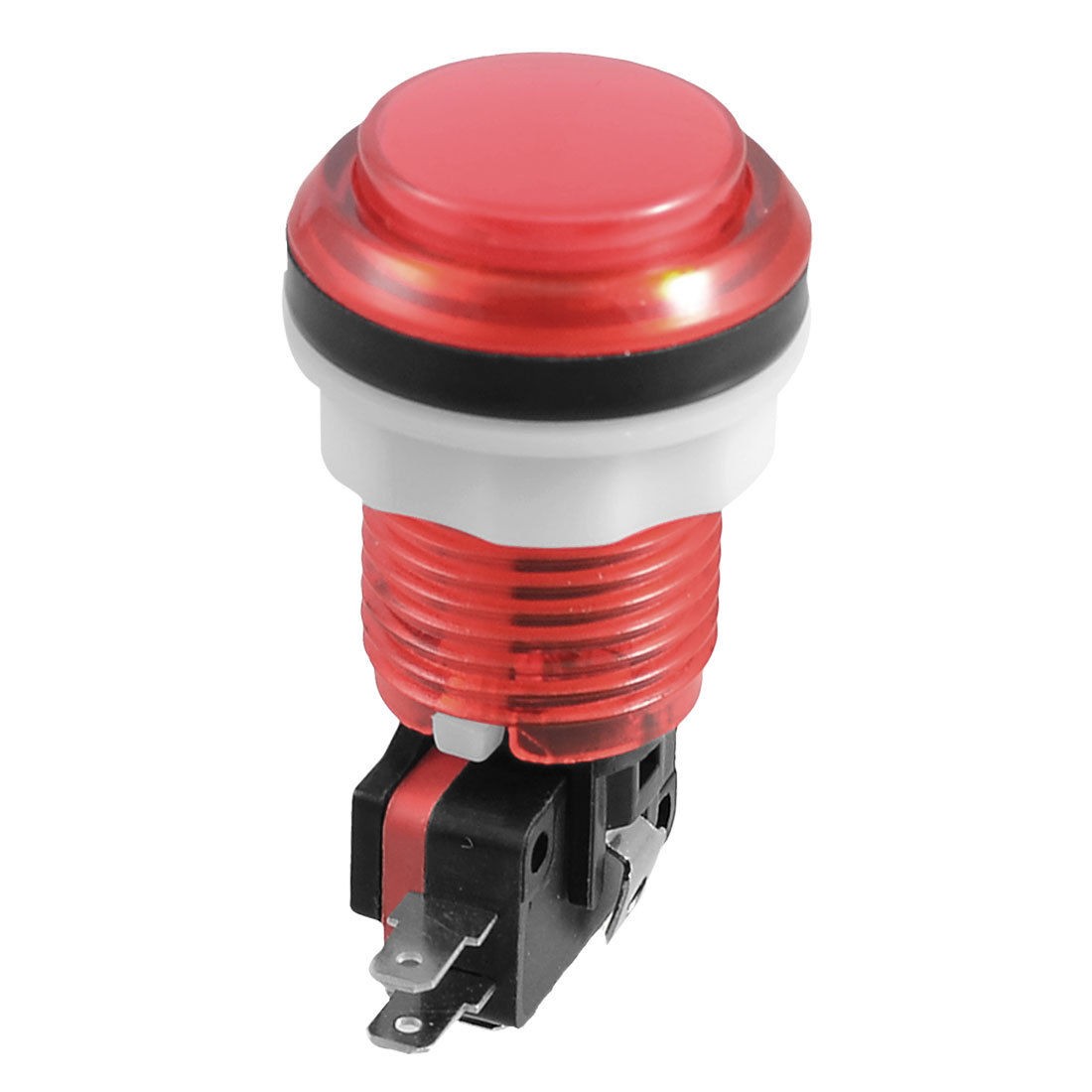 DC 12V Red Neon Light 5 Pins NO NC Round Push Button Switch