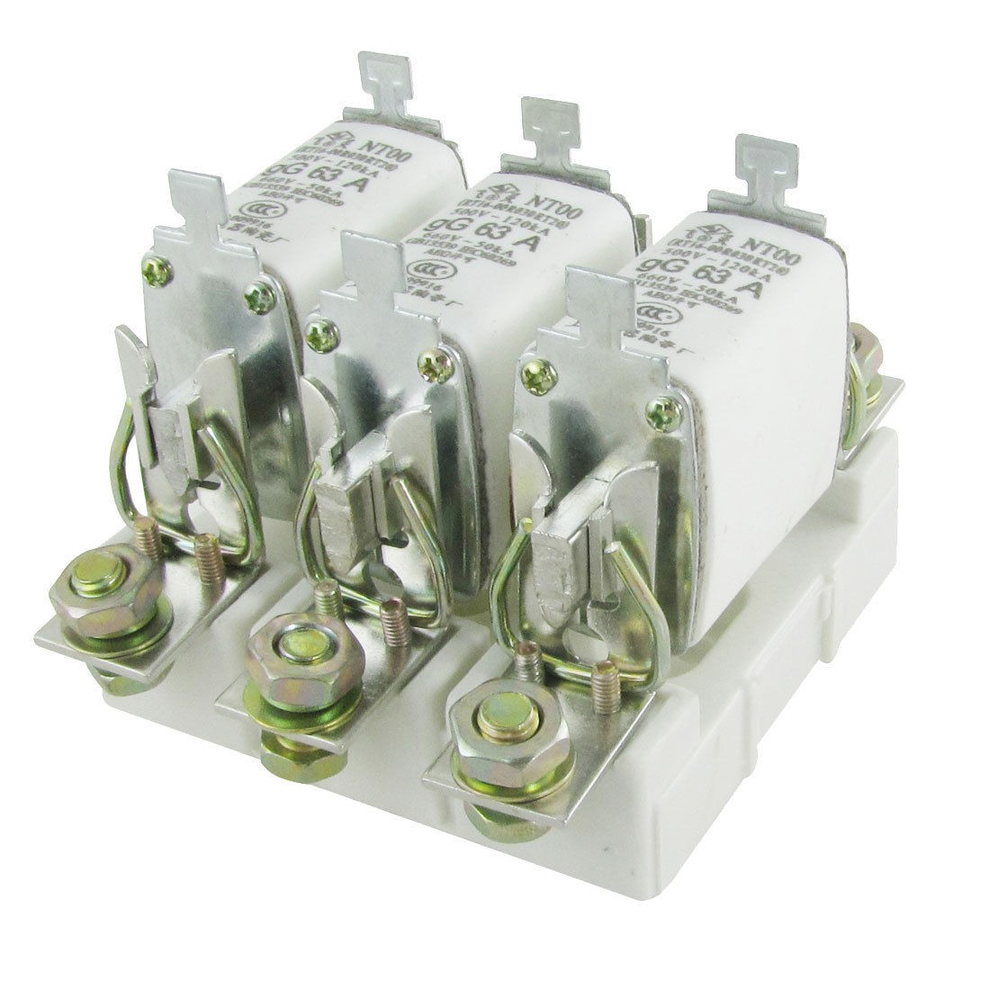 NT00 120kA/500V 50kA/660V gG 63A Fuse Link w 3P Pole Base