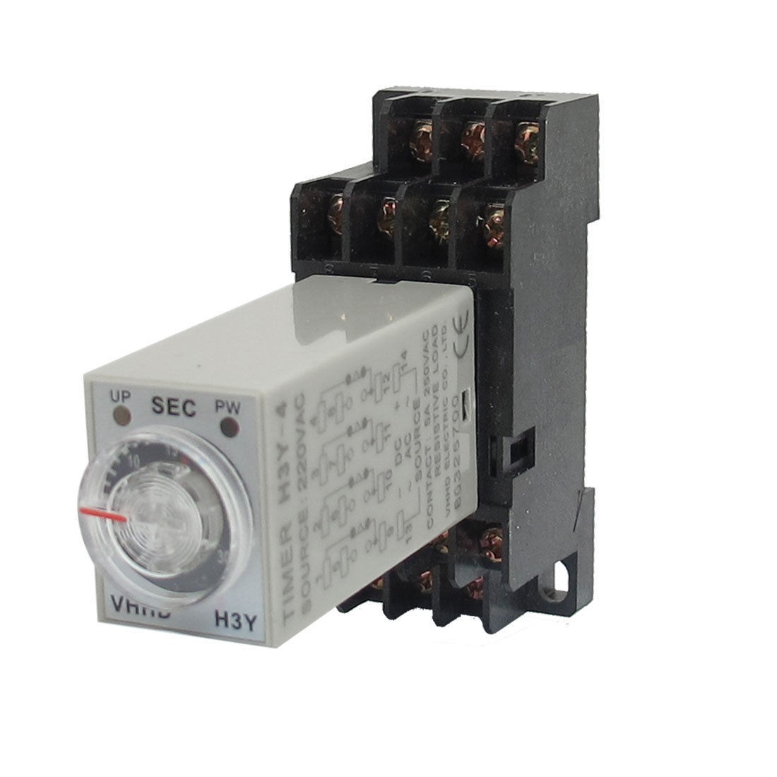 AC 220V H3Y-4 0-30S 4PDT 14 Pins Power on Time Delay Relay w Socket
