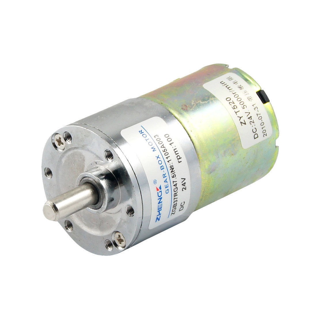 100RPM Output Speed 36mm Diameter 24V 0.33A DC Geared Motor