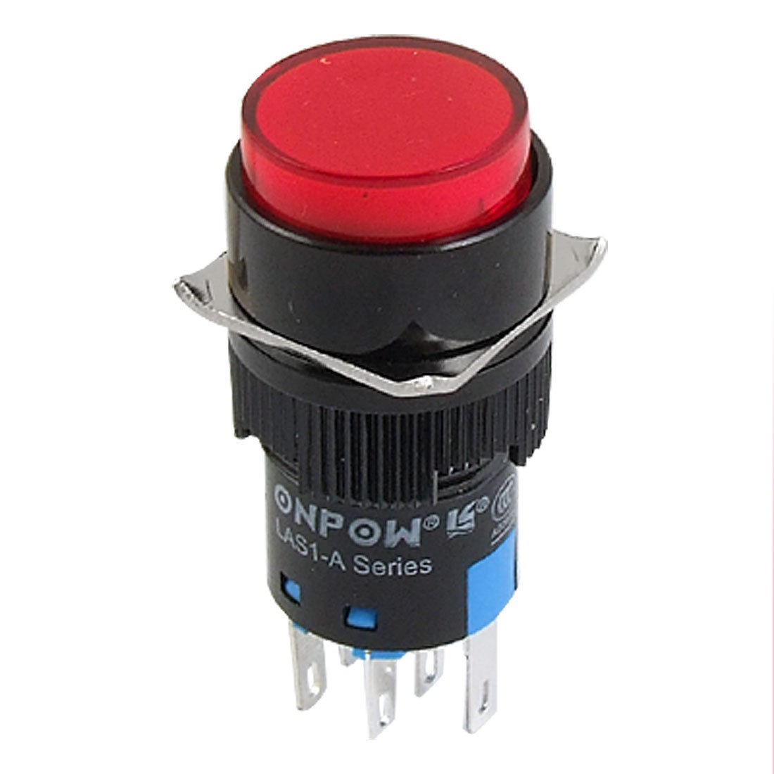 DC 24V Red Light Self-locking Monmentary Type Push Button Switch