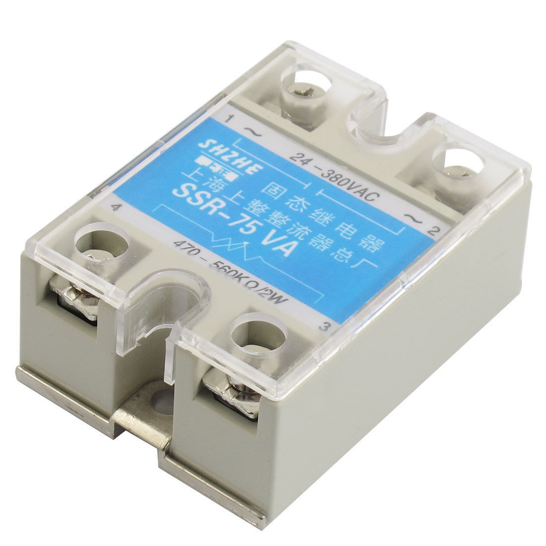 SSR-75VA 75A AC 24-380V Output Covered Adjustable Solid State Module Relay