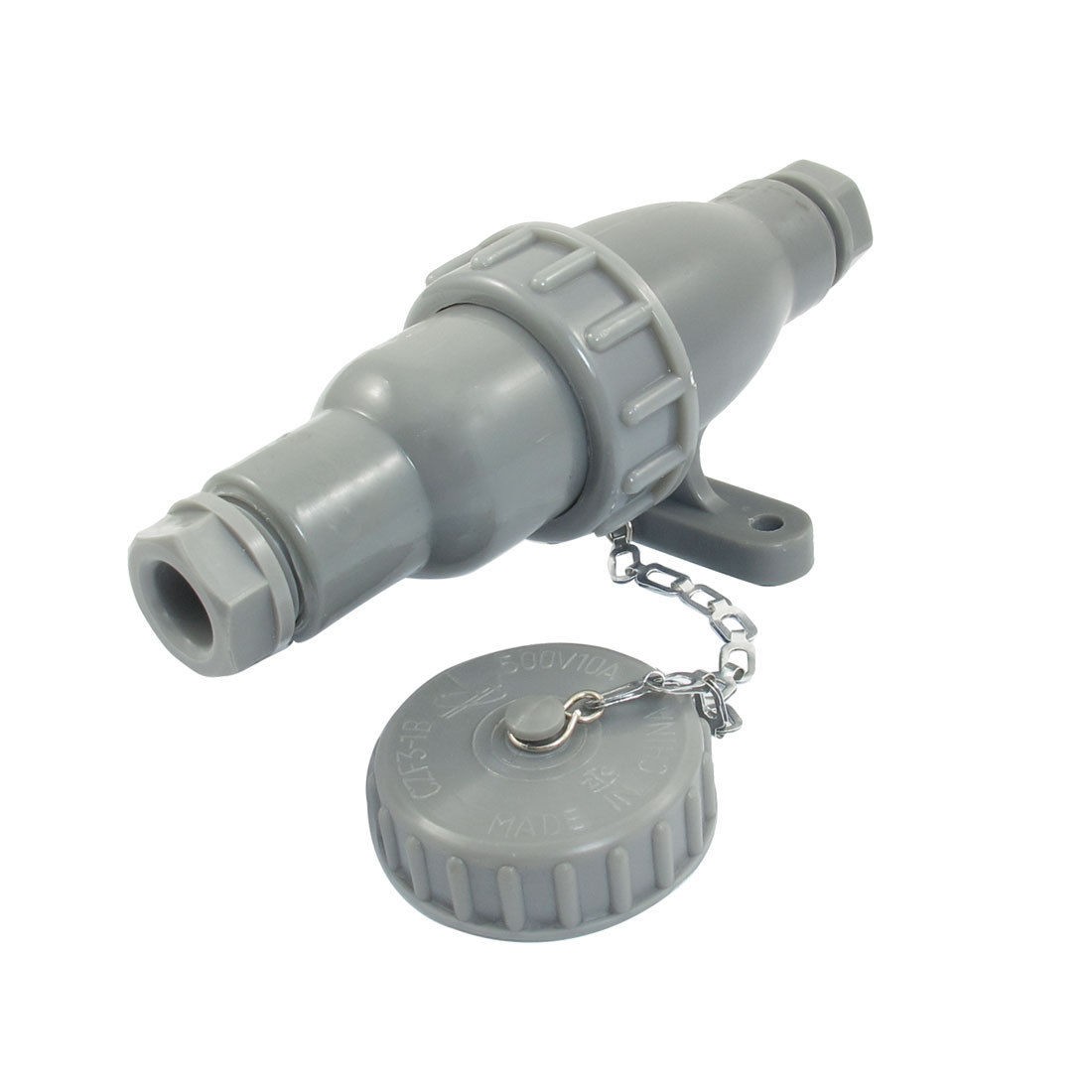 AC 500V 10A 3P Water Resistant Marine Plug Socket Set Gray CTF3-1/C8F3-1