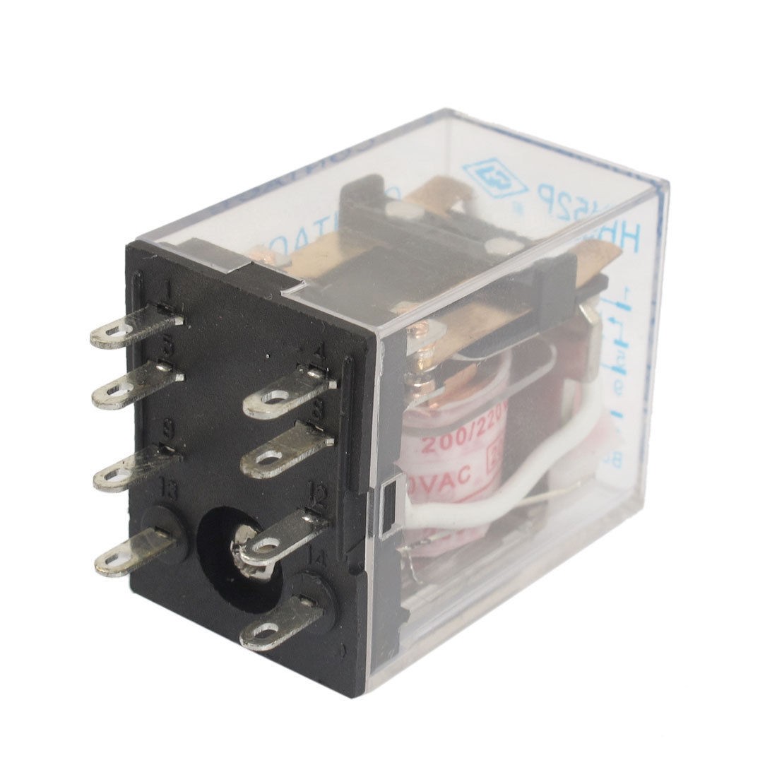 HH52P AC 220V Coil 8 Pin DPDT Plug-in LED Indicator Power Relay 5A 240VAC 28VDC