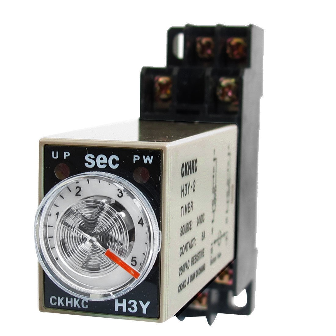DC 24V H3Y-2 0-5 Seconds 5S DPDT 8 Pins Power on Time Delay Relay w Socket