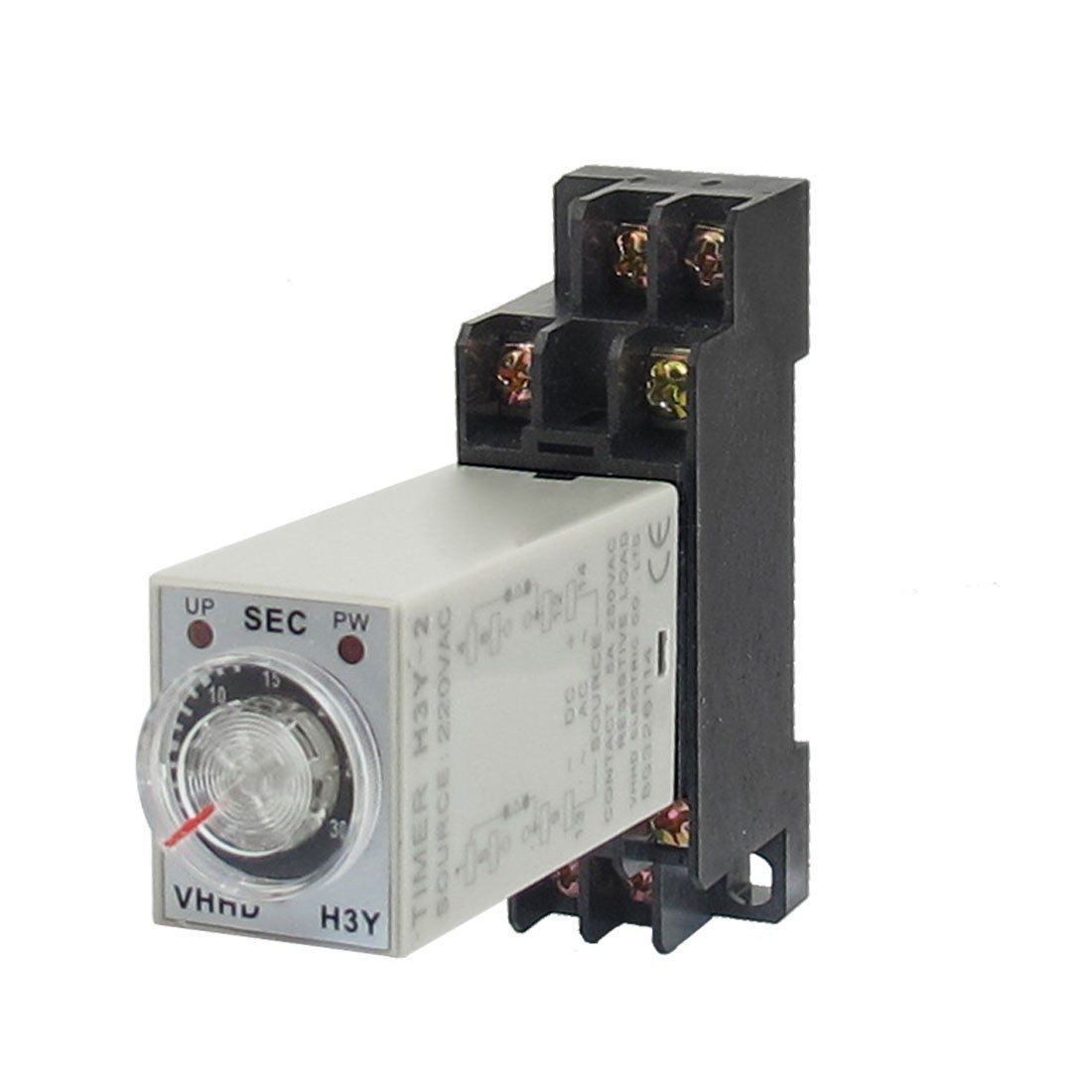 AC 220V H3Y-2 0-30S DPDT 8 Pins Power on Time Delay Relay w Socket