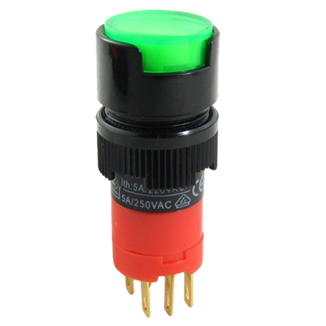 1NO 1NC Green Round Push Button Switch w DC 24V Lamp