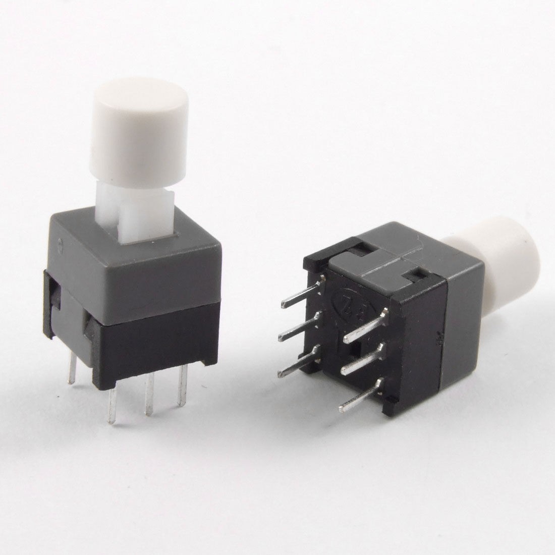 10 Pcs 8.5 x 8.5mm x 14mm Tactile Tact Push Button Switch Self Lock 6 Pin w Cap