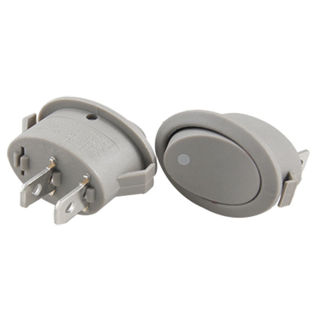 10pcs Gray 2 Pin SPST ON-OFF Snap in Oval Boat Rocker Switch 6A/250V 10A/125V AC