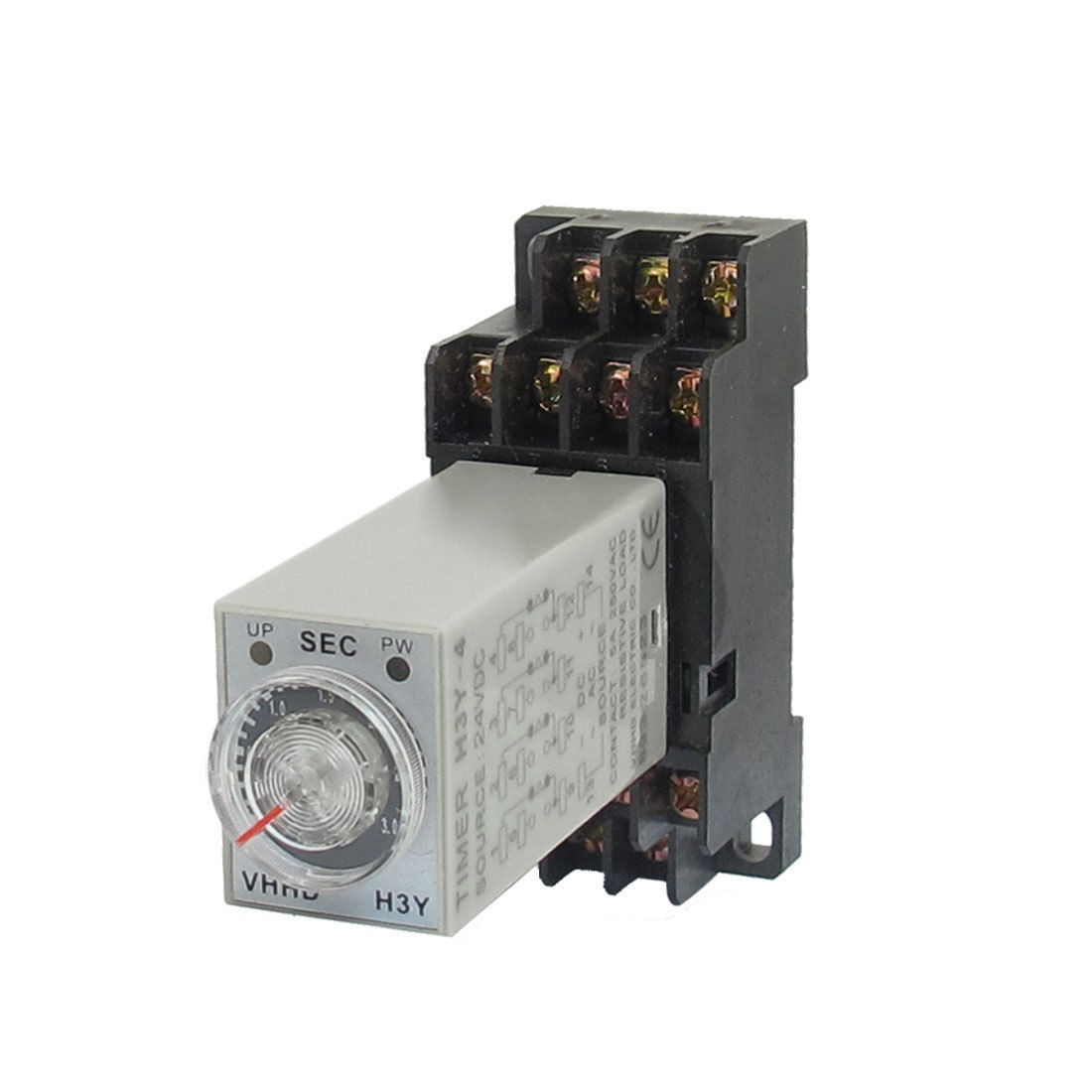 DC 24V H3Y-4 0-3S 4PDT 14 Pins Power on Time Delay Relay w Socket