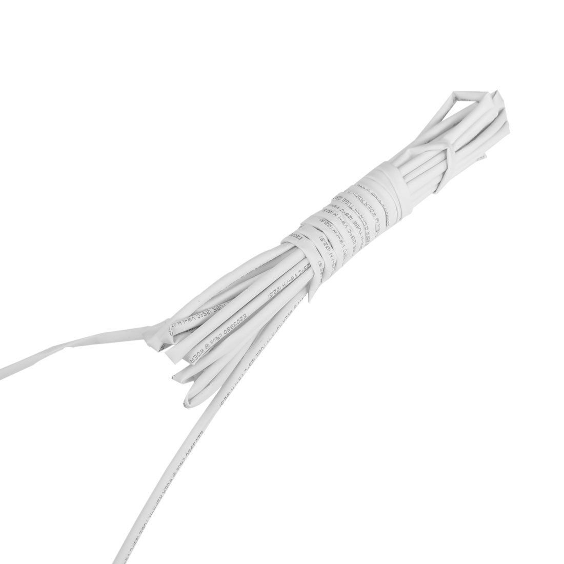 Ratio 2:1 2.5mm Diameter White Polyolefin Heat Shrinkable Tube 4M 13.1Ft