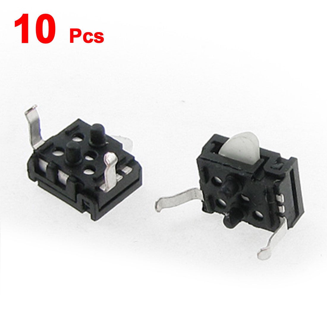 10 Pcs 2 Pin White Push Button Momentary SPST Detector Switch