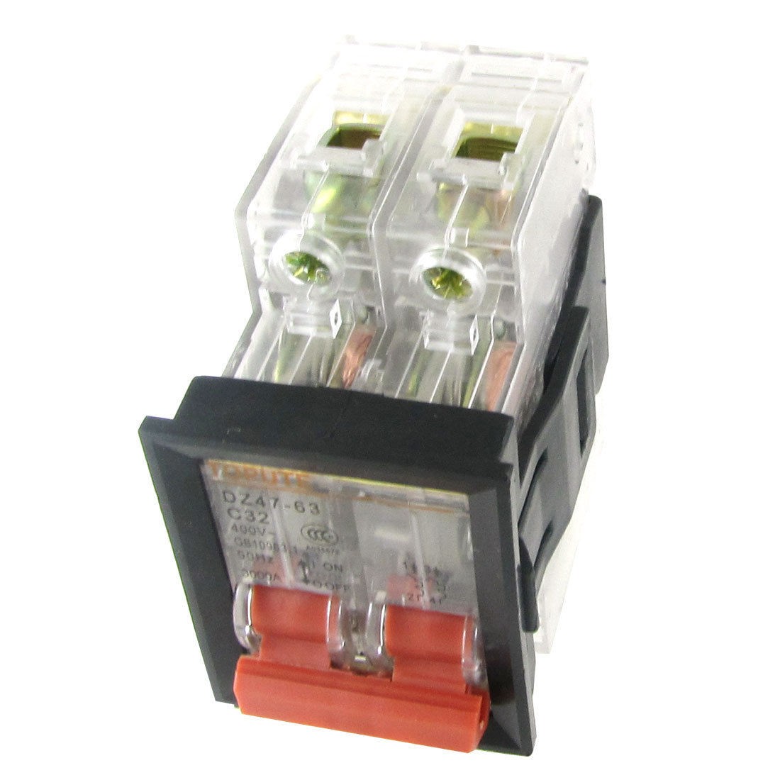 AC 400V 32A 2P Transparent Miniature Circuit Breaker with Mounting Bracket