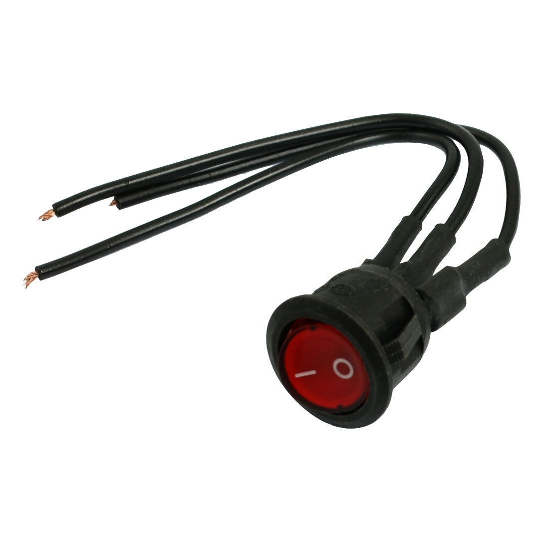 AC 250V 6A 10A 125V SPST 3 Pin ON/OFF Rocker Boat Switch w Red Indicator Light